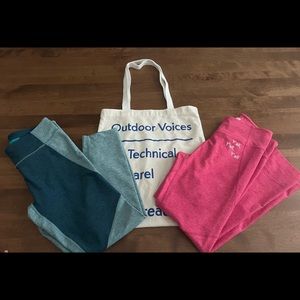 OUTDOOR VOICES 3/4 WARMUP LEGGINGS SET